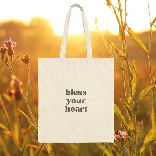 Bless Your Heart Cotton Canvas Tote Bag
