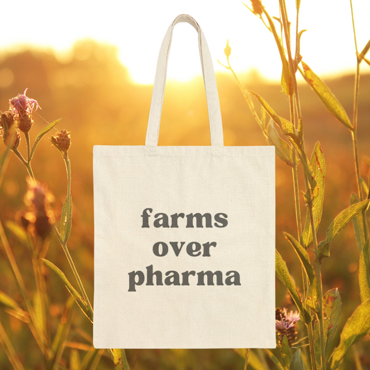 Farms Over Pharma Cotton Canvas Tote Bag