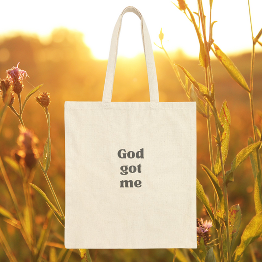 God Got Me Cotton Canvas Tote Bag