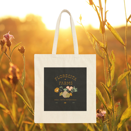 Florecita Farms Logo Cotton Canvas Tote Bag