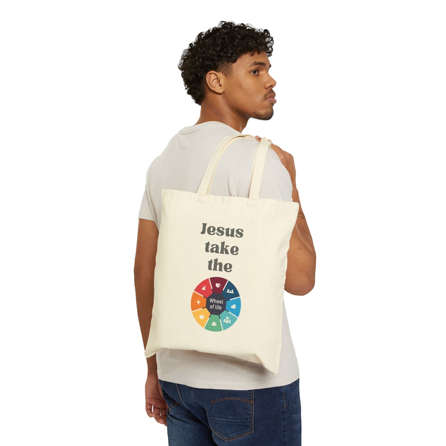 Jesus Take The Wheel Cotton Canvas Tote Bag