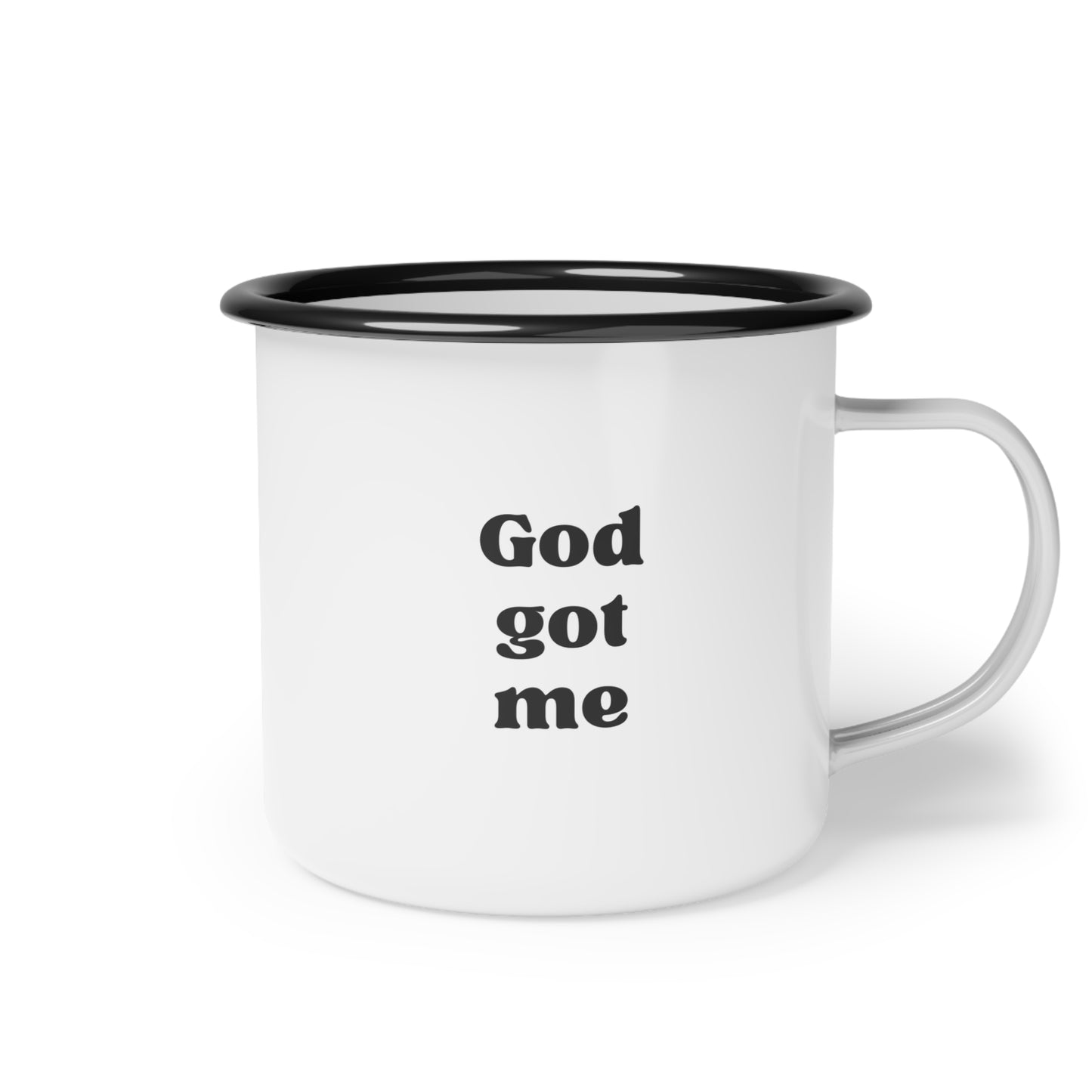 God Got Me Enamel Mug