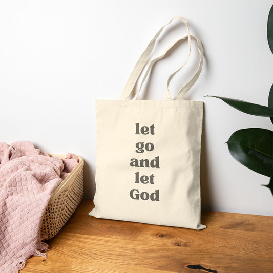 Let Go And Let God Cotton Canvas Tote Bag