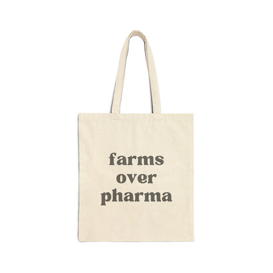 Farms Over Pharma Cotton Canvas Tote Bag